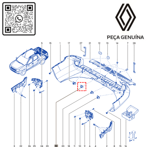 RN 69535R 253C69535R Suporte Do Sensor De Estacionamento Original Renault Captur 3